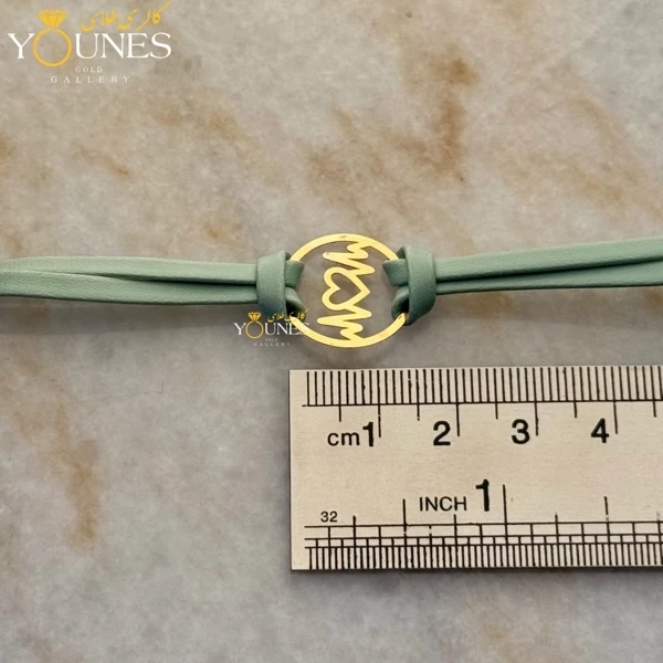 دستبند طلا چرم دولاین ضربان قلب